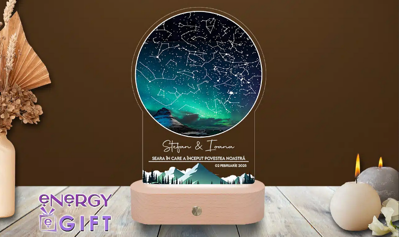 Pont de cadou: Lampa LED Sky Map – cerul dintr-o noapte specială, transformat într-o amintire luminoasă