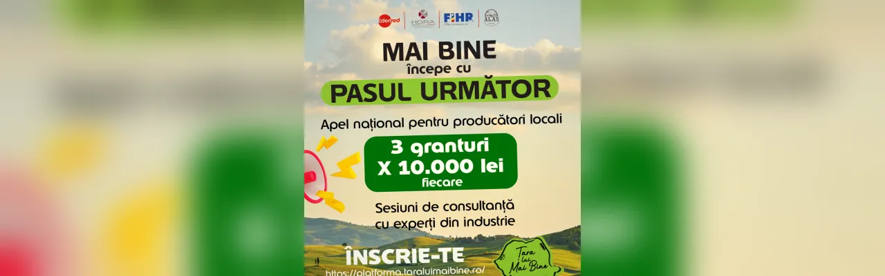 Edenred, HORA și FIHR oferă 3 granturi de câte 10.000 lei producătorilor locali